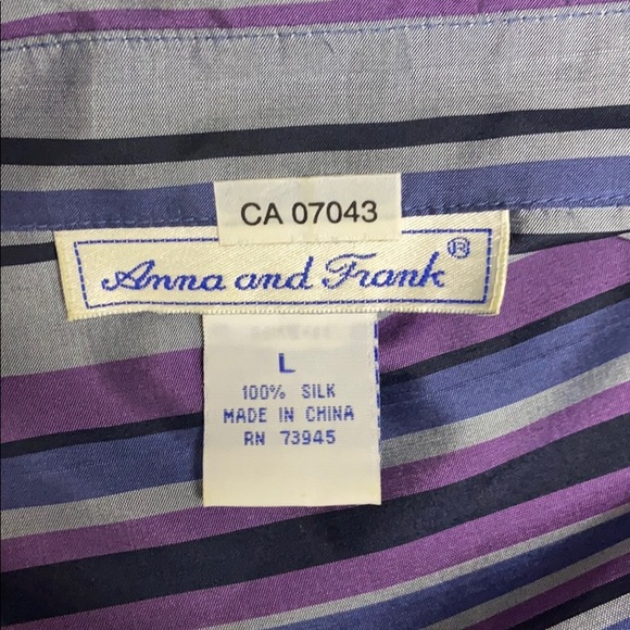 100% silk button up ladies shirt - Anna and Frank - Picture 3 of 4